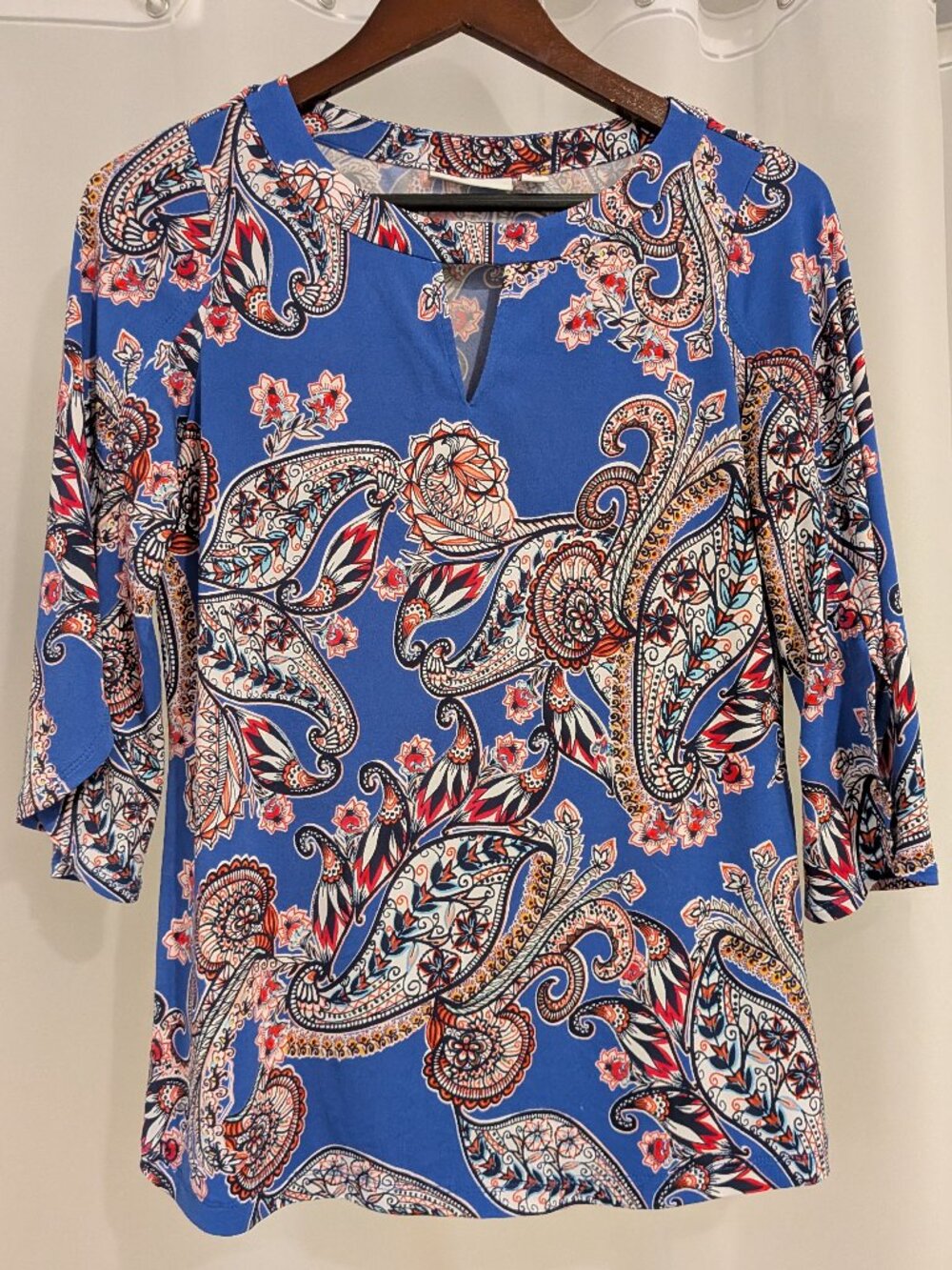 Susan Graver | paisley women's blouse | Size XXS